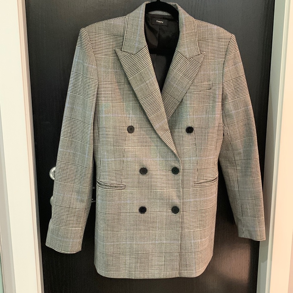 Theory plaid blazer